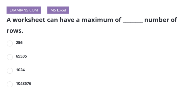 a worksheet can have maximum number of rows in excel 2019
